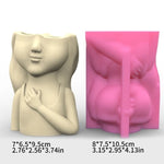 cache pot silicone forme figurine personnages accessoires floraux rose beige vert mignon decoratif