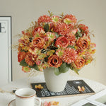 bouquet fleurs artificielles rose orange violet rouge blanc décoration intérieure vase floral champêtre