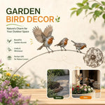 stake jardin moderne oiseaux vol motif pissenlit gris orange brun vert naturelextérieur