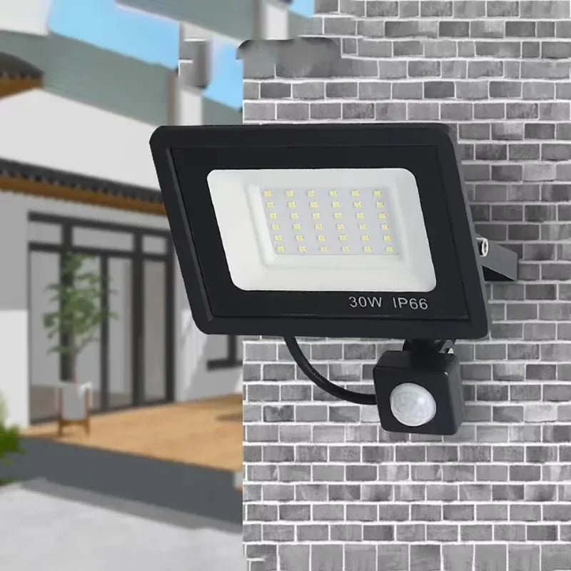 projecteur led moderne noir capteur mouvement ip66 220v 100w