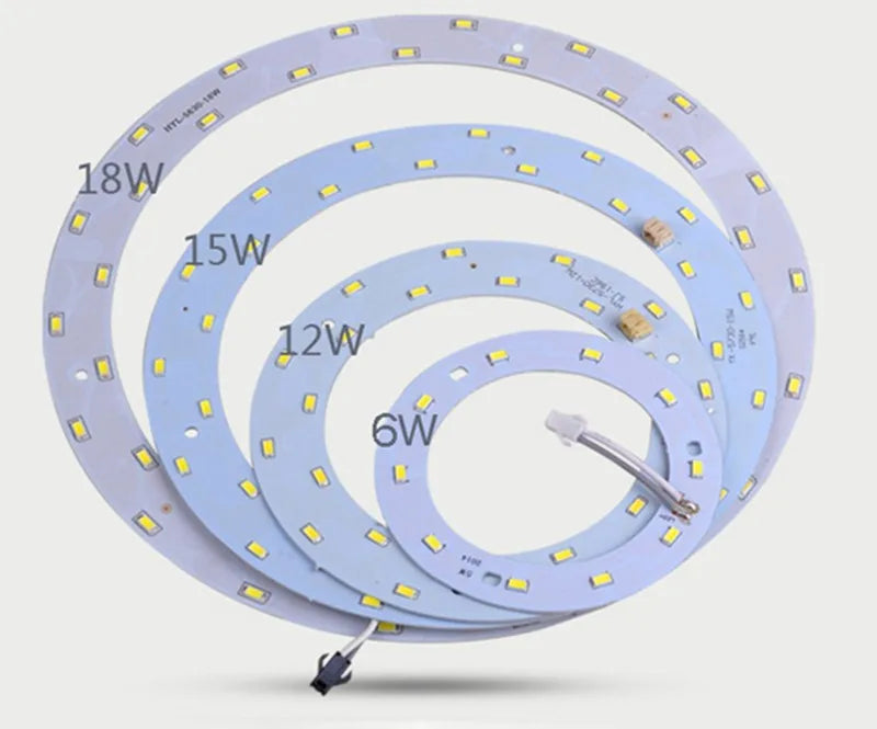 plaque led circulaire blanc moderne 6w 12w 15w 18w diodes integrees connecteur eléctrique