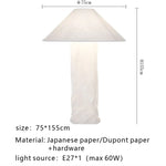 lampe table moderne papier blanc texture froissée 6000k 4000k 3000k