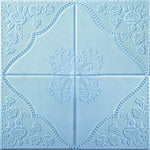 panneau décoratif mural blanc floral relief classique adhésif 70cm 70cm