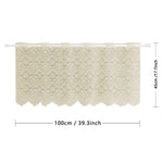 rideau pastoral dentelle florale transparent beige clair bord festonné décoration fenêtre maison