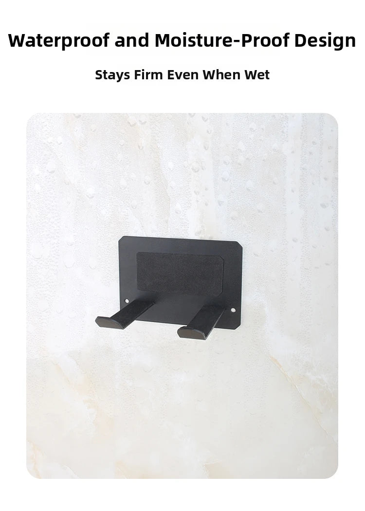 support mural anti dérapant porte sèche cheveux moderne finition inoxydable blanc noir doré
