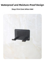 support mural anti dérapant porte sèche cheveux moderne finition inoxydable blanc noir doré