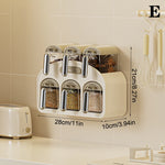 boîtes épices murales transparentes moderne adhésif poignées couvercles rangement condiments humide resistant