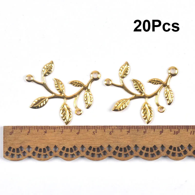 connecteurs métal doré feuilles branches décoration artisanale scrapbooking bijouterie 21 78mm