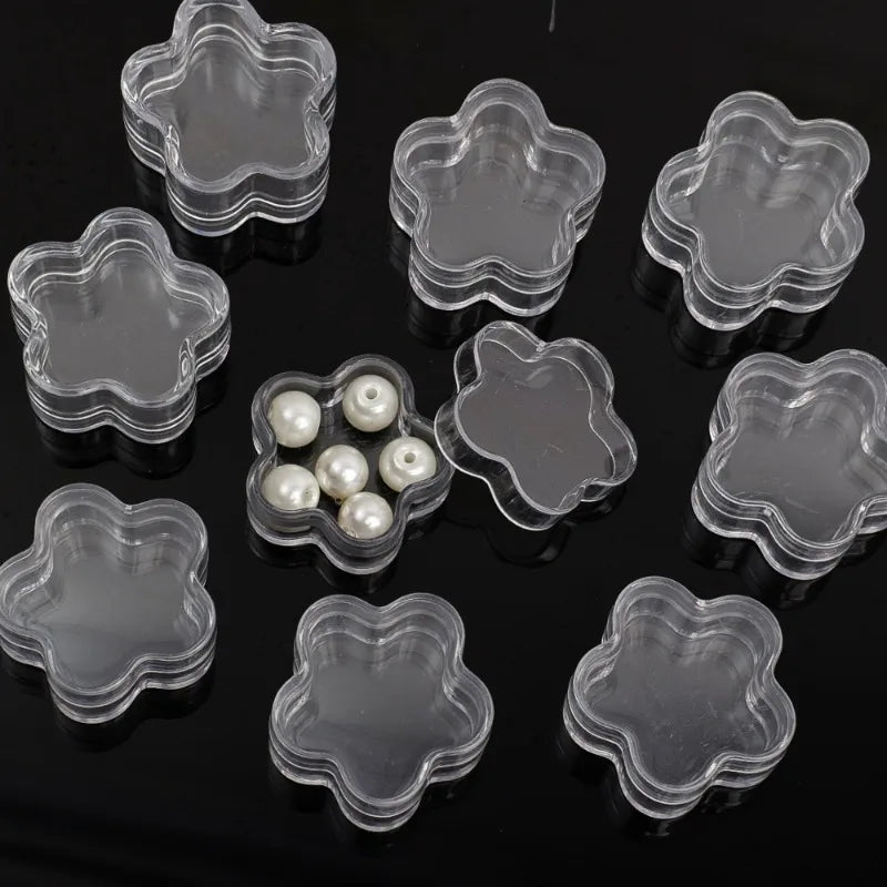 boîtes rangement transparentes coeur couvercle pression conteneurs organisateurs bijoux bonbons mini boîte 100pcs 10pcs