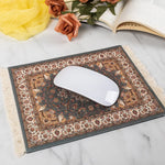 tapis ornements floraux géométriques franges blanches non glissant rouge vert beige