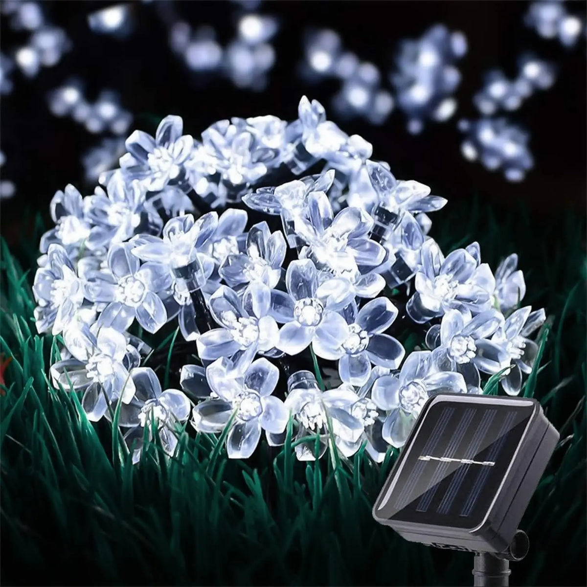 guirlande lumineuse fleurs multicolore moderne extérieure halloween noël décoration jardin camping led solaire