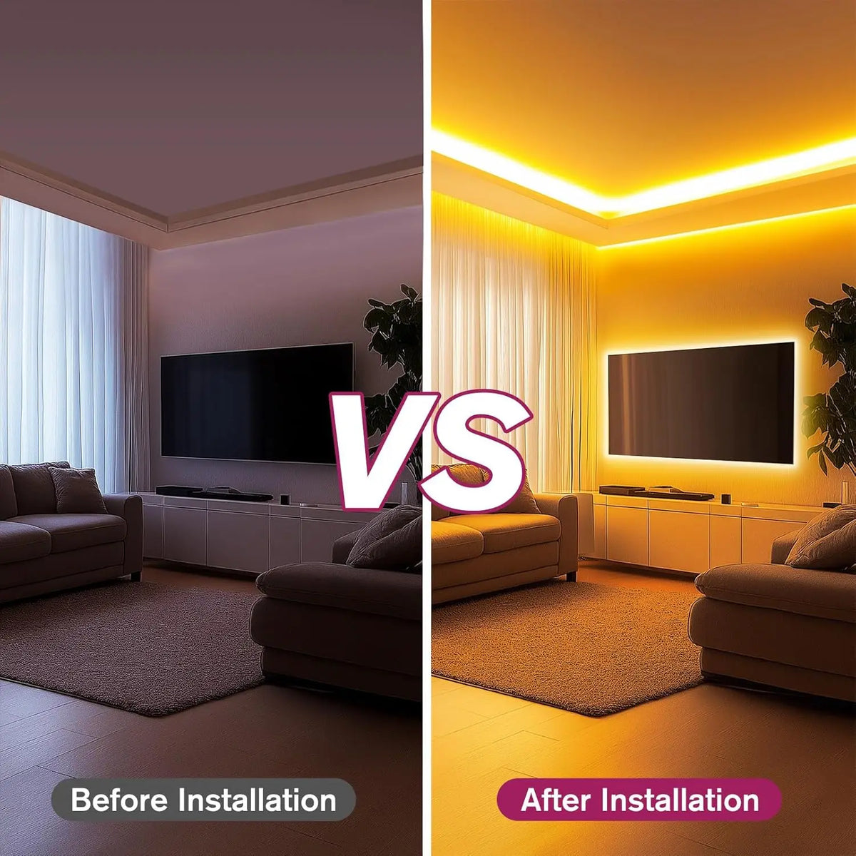 ruban led flexible blanc chaud moderne adhésif commutateur rotatif câble usb lisse minimaliste