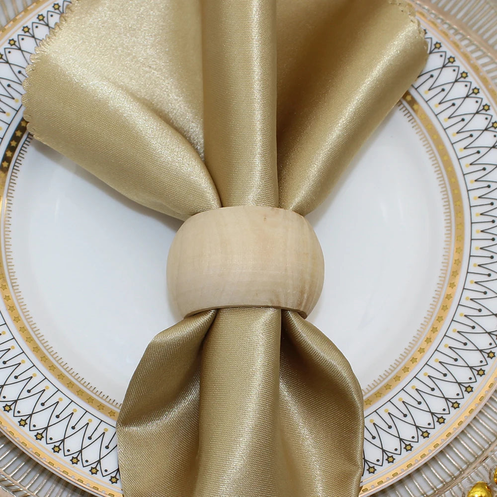 anneaux serviettes bois décor table mariage noël classiques naturels rond lisses événements festifs