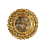 cadres photo résine dorée relief floral vintage or intérieur restaurant paysage building tropical flowers