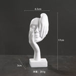 statuettes décoratives visage humain noir blanc doré modernes minimalistes abstraites contemporaines base carrée livres