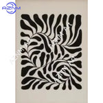 affiches art minimalistes feuilles stylisées abstraction blanche noire décoration salon moderne