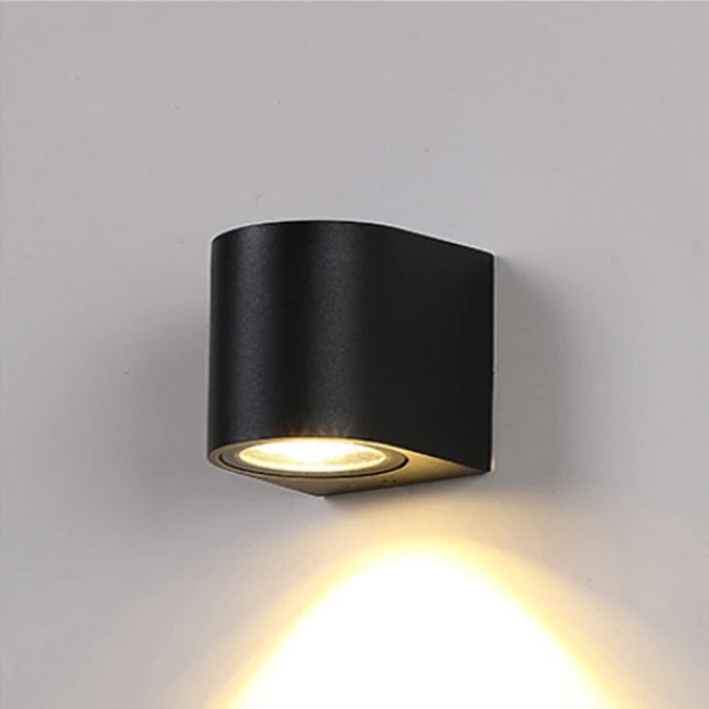 applique murale led impermeable ip65 contemporaine 5w noir fixations murales aluminium