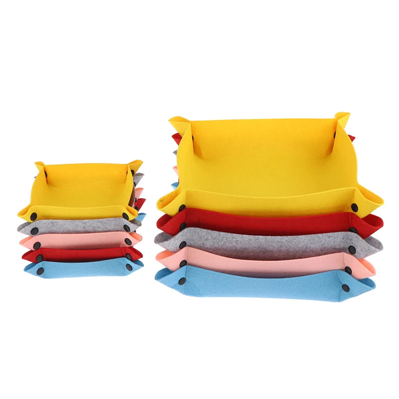 plateau rangement polyestère moderne bleu rose rouge jaune gris uni respectueux environnement