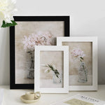 cadre photo bois fleurs séchées noir beige clair 10x15cm 13x18cm 9x13cm clips arrière minimaliste