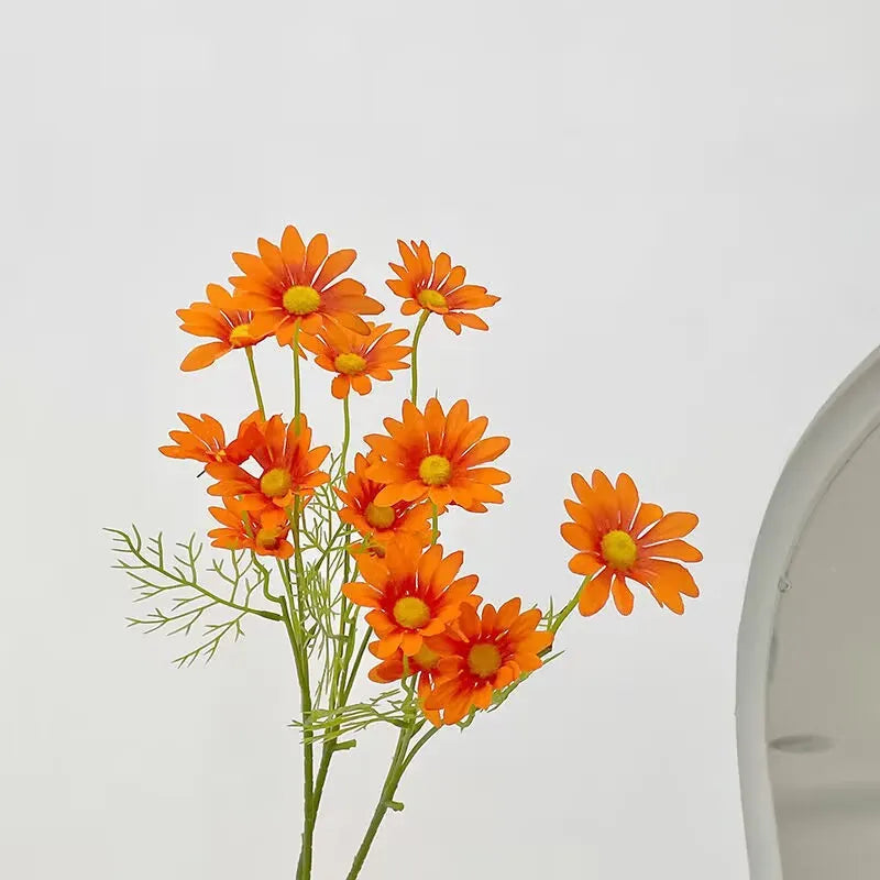 bouquet fleurs artificielles jaune blanc decoration intérieur mariage anniversaire minimaliste