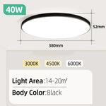 Lampe LED moderne 20W 30W blanc ultra mince éclairage intérieur