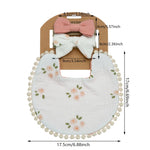 bavoirs bébé fleurs pompons élastiques doux vintage blanc rose jaune bleu gris