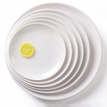 assiettes blanches rondes opaques modernes plastique 10 11 12 14 pouces