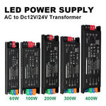 transformateur alimentation led 12v 24v 60w 100w 200w 300w 400w noir clips moderne