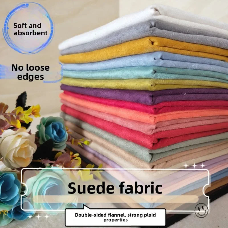 tissu suède double face polyester housse canapé sac couture diy grande largeur uni