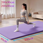 tapis yoga 200x90cm noir violet rose vert rayures antislip épais 10mm débutant moderne confortable