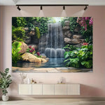 toile d'art multicolore cascade naturelle réaliste décoration mur opaque anniversaire mariage saint valentin nouvel