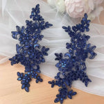 appliques decoratives brodees sequins floral violet blanc or rose bleu vert rouge noir
