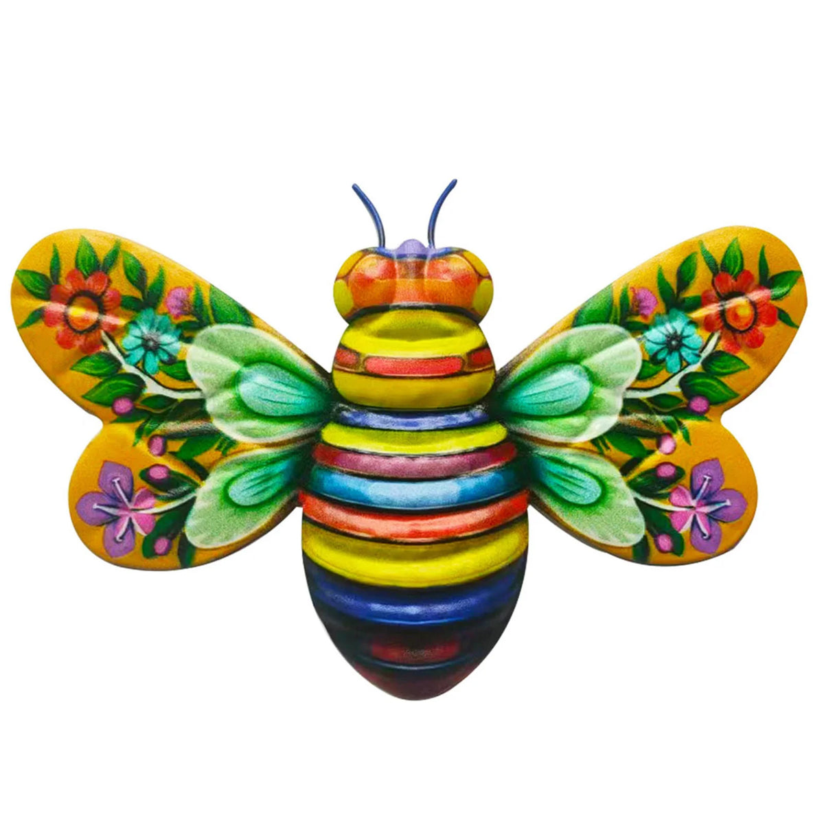 décoration murale abeille colorée motifs floraux chambre salon extérieur
