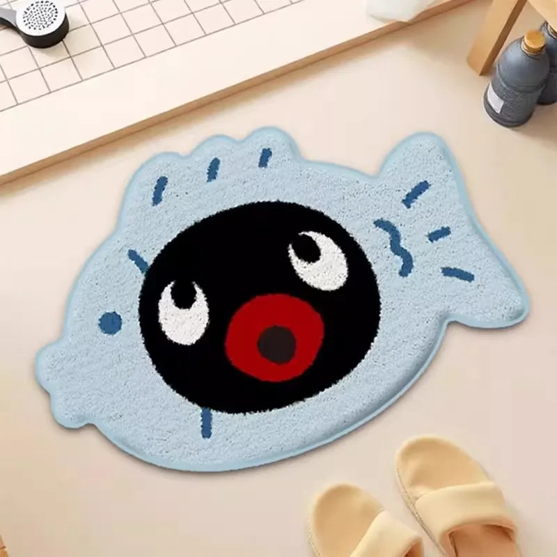 tapis polyester résistant décoration maison cartoon pingouins poissons floraux chambre salon