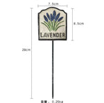 plaque jardin vintage illustration plantes blanc vert noir décorative métallique tringle fixée