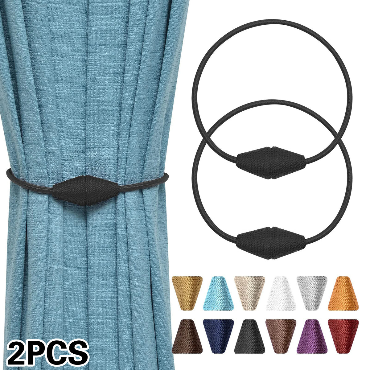 rideau polonais moderne ruban fenêtre noir tissé opaque clips magnétiques 48cm