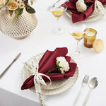 serviettes table rouge bordeaux satinées classiques 48x48cm décoration mariage noël restaurant
