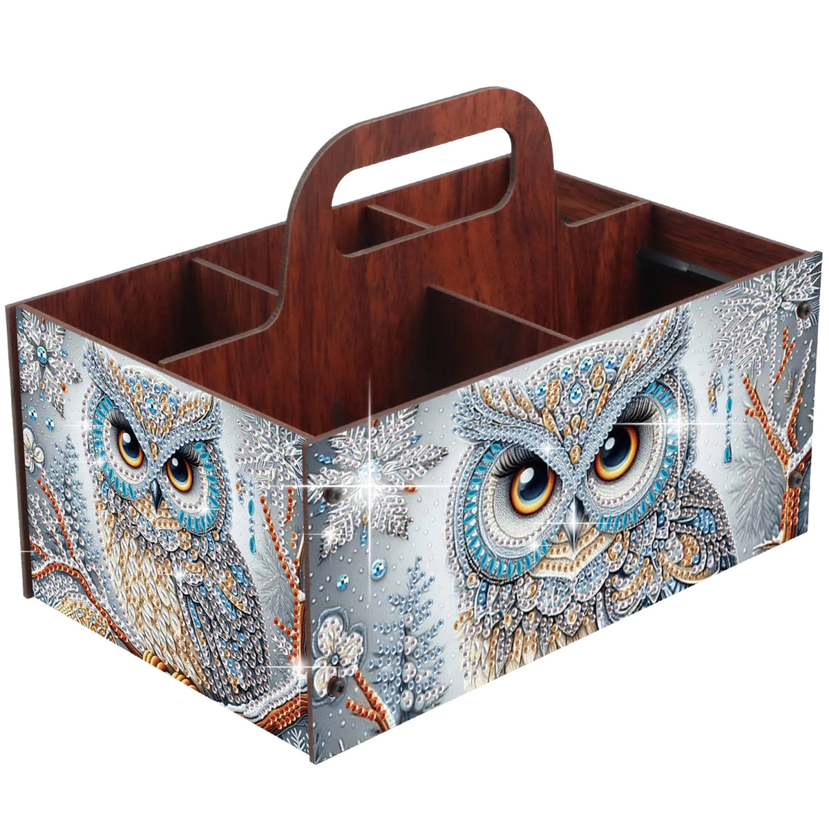 boîtes rangement multicolores imprimées florales animaux oiseaux moderne poignées bois
