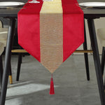 nappe décorative moderne tissu uni strass central franges couleur noir rouge or élégante table