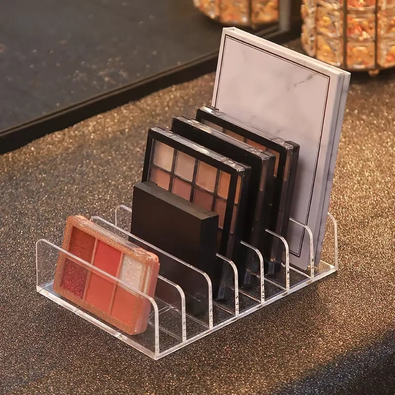 organisateur maquillage transparent palette fards plastique moderne rangement poudre cosmétique