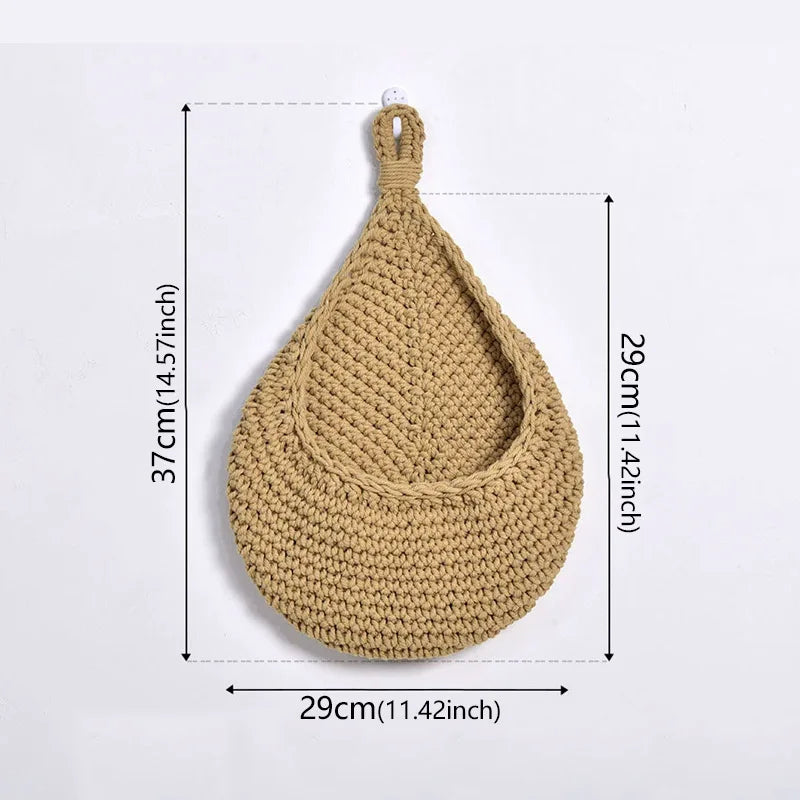 paniers rangement crochet rustique beige respectueux environnement boho chic decoration cuisine
