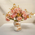 vase céramique blanc noir chaton taches marron décoratif animalier fleurs artificielles salon chambre