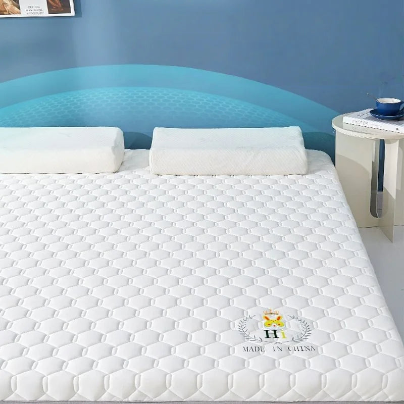 matelas latex blanc gris moderne texture hexagonale respirant doux silencieux