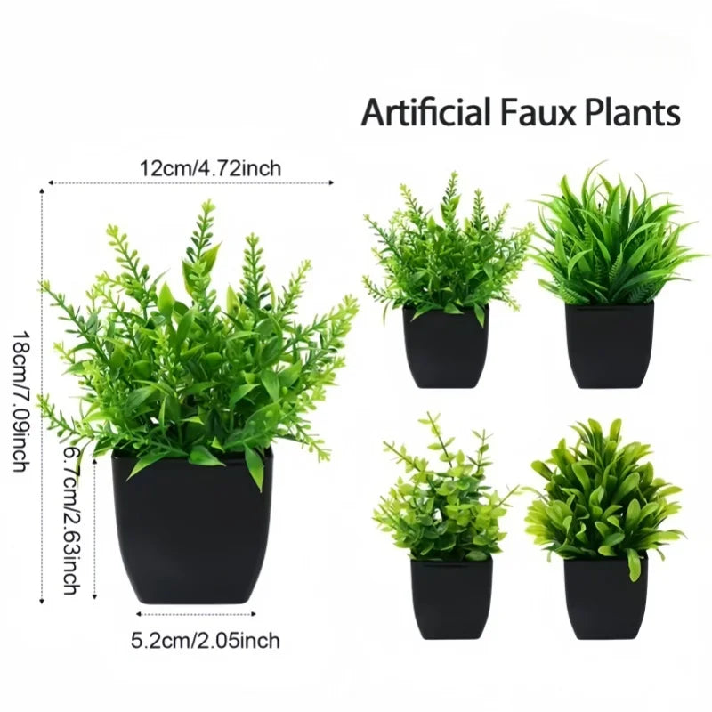 plantes artificielles vertes feuilles fines moderne pot noir extérieur décoration anniversaire mariage