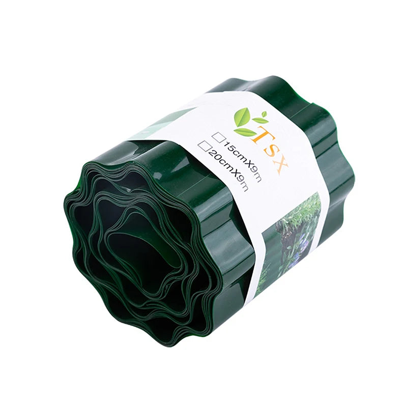 bordure jardin plastique flexible vert ondulé motif feuille 10cm 15cm 20cm imperméableextérieurdecoratif