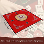 tapis table jeu société rouge bleu vert motifs floraux caractères chinois classique imperméable polyester