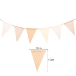 guirlande fanions toile jute blanc beige rustique mariage anniversaire deco enfant