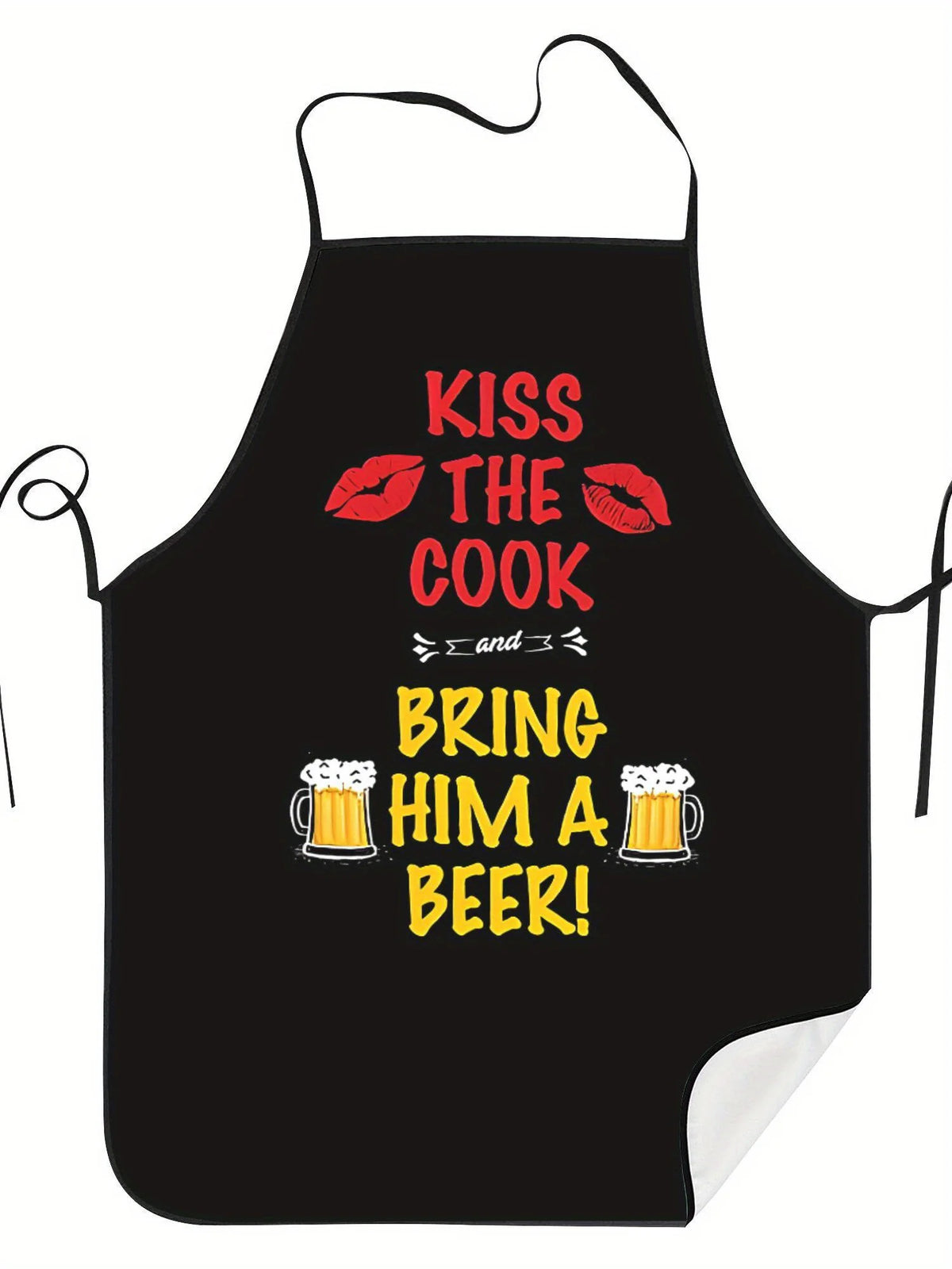 tablier noir humour bière cookeur décontracté imprimé élastiques cuisine cadeau