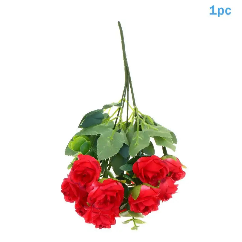 décoration intérieure bouquet roses artificielles modernes élégantes vase transparent anniversaire mariage