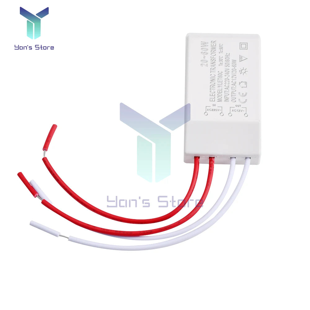 transformateur électrique 12v led halogène ac 220v câbles blancs rouges moderne blanc certifié ccc